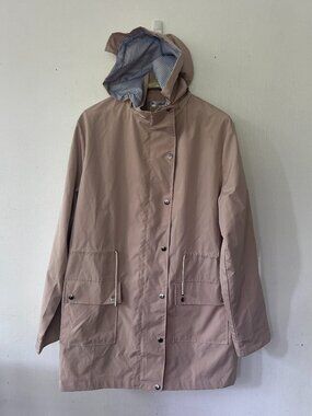 BBX Lephsnt Khaki Raincoat Womens 2XL Neutral Minimalist Old Money Hooded NWT